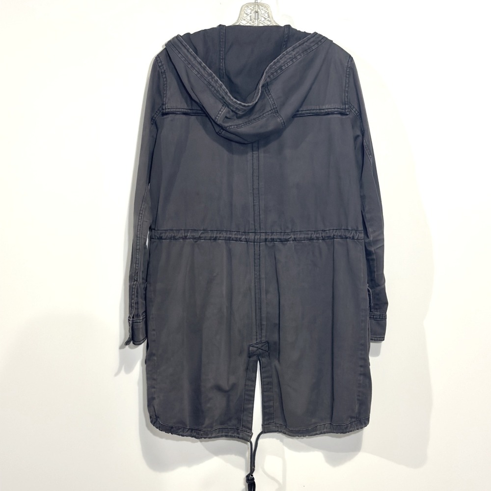 Vtg Y2K Abercrombie & Fitch Anorak Jacket Utility Military Hooded Gray Small - Picture 4 of 12